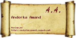 Andorka Amand névjegykártya